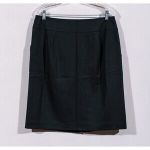 Talbots Italy Wool Black Classic Straight Pencil Career Office Skirt Sz 12